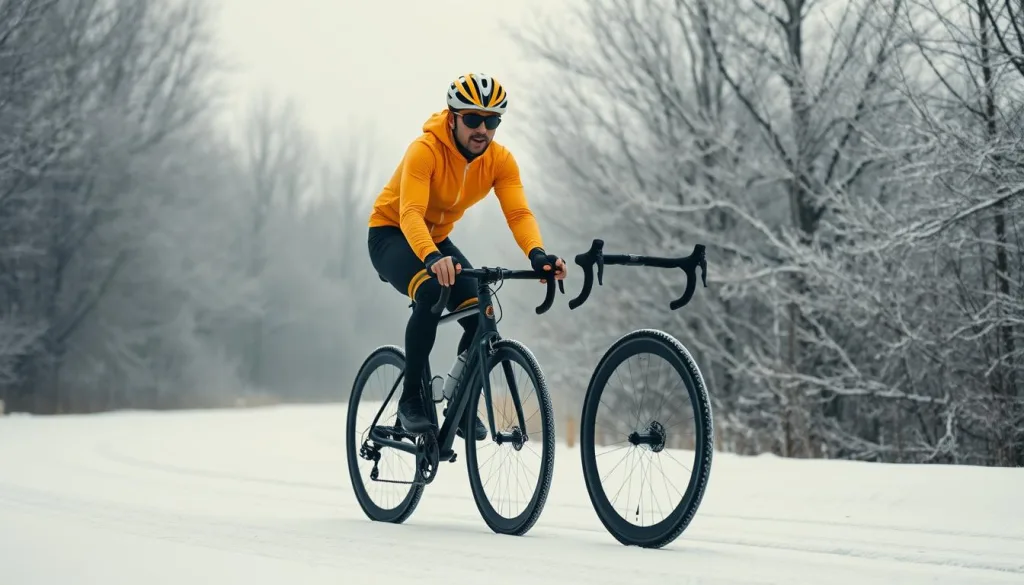 winterliches rennrad training