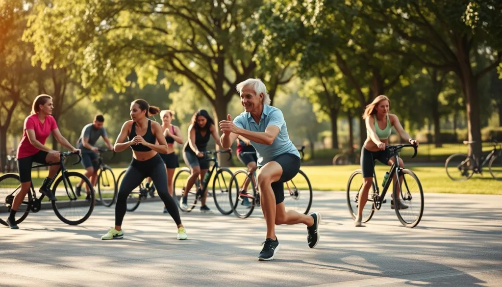 Aufwärmübungen für das Knie Training Fahrradfahren