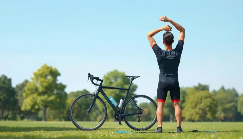 Radfahrer Stretching Routinen