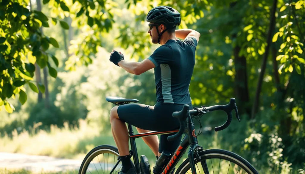 Radfahrer Stretching Übungen